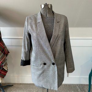 MURAL Long Line Houndstooth Blazer Black + White Sz M